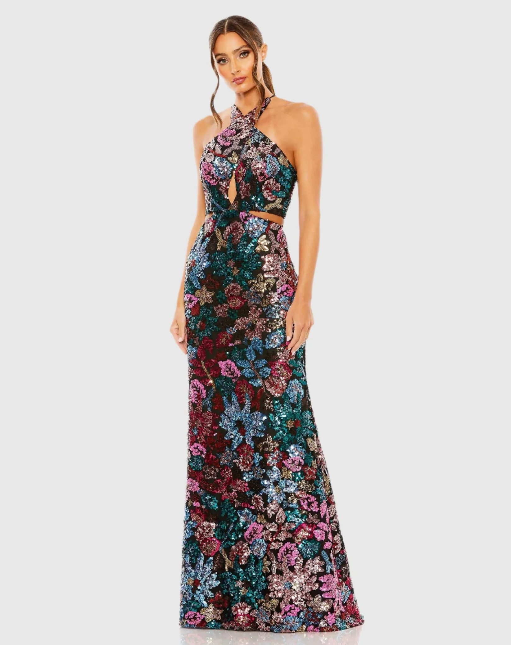 Mac Duggal Black Sequin Embellished Dress
