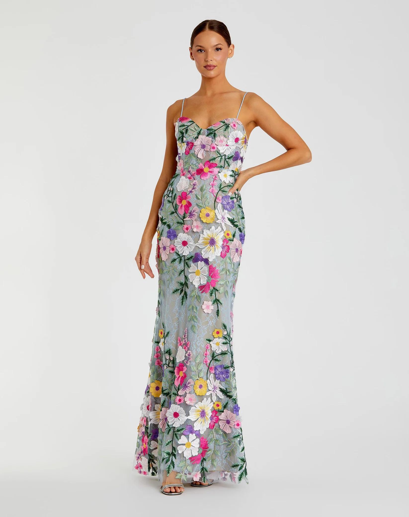 Macc Dugal Green Floral Embroided Dress