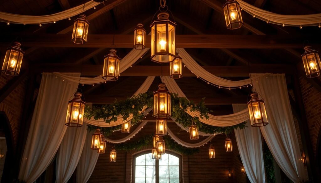 bohemian wedding lighting